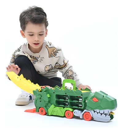 Transportador Dinosaurio T-Rex DINOTRACK 2 en 1 Verde Lima Escala 1:64