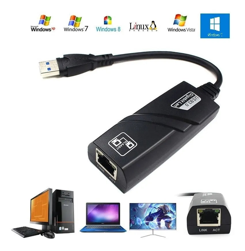 Adaptador Convertidor Usb 3.0 A Ethernet Rj45 10/100/1000