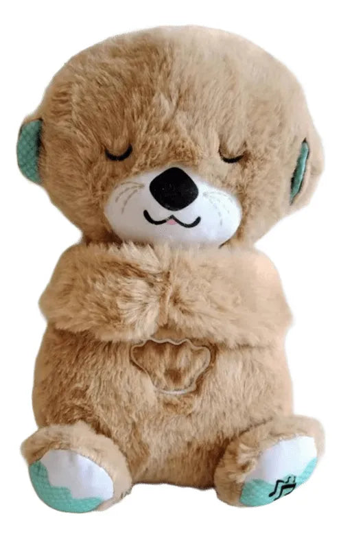 Peluche Realista Nutria Bebe Estimulacion Sensorial Sonido, Color Beige