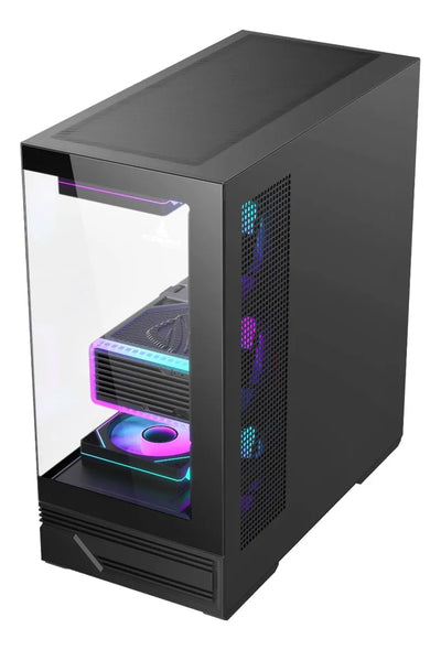 Chasis Gabinete Iceberg Crystal Gx Black X4 Fans Argb Usb C Negro