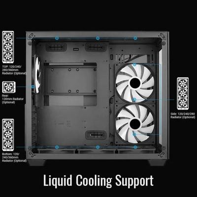 Gabinete Atx Gamer Aerocool Dryft Cubo 6 Ventiladores Argb