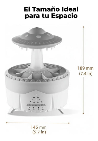 Humidificador Difusor Lluvia Con Control Remoto 350 Ml - Blanco