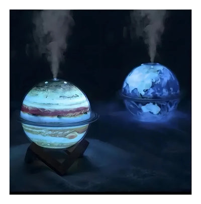 Humidificador Lampara Saturno Difusor Aroma Electrico Led Color Blanco