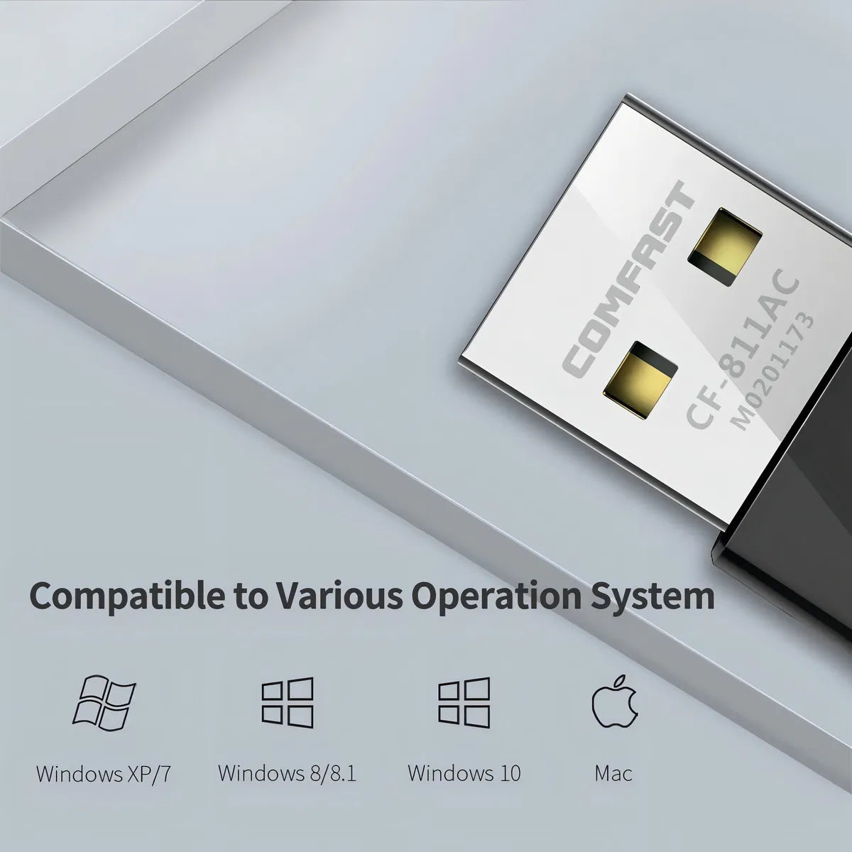 Adaptador Usb Wifi 650 Mbps Doble Banda 2.4 5.8 Ghz Comfast