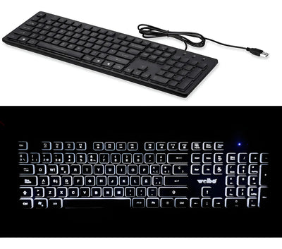 Teclado Gamer Usb Weibo Fc-560 Silencioso Con Luz Multimedia