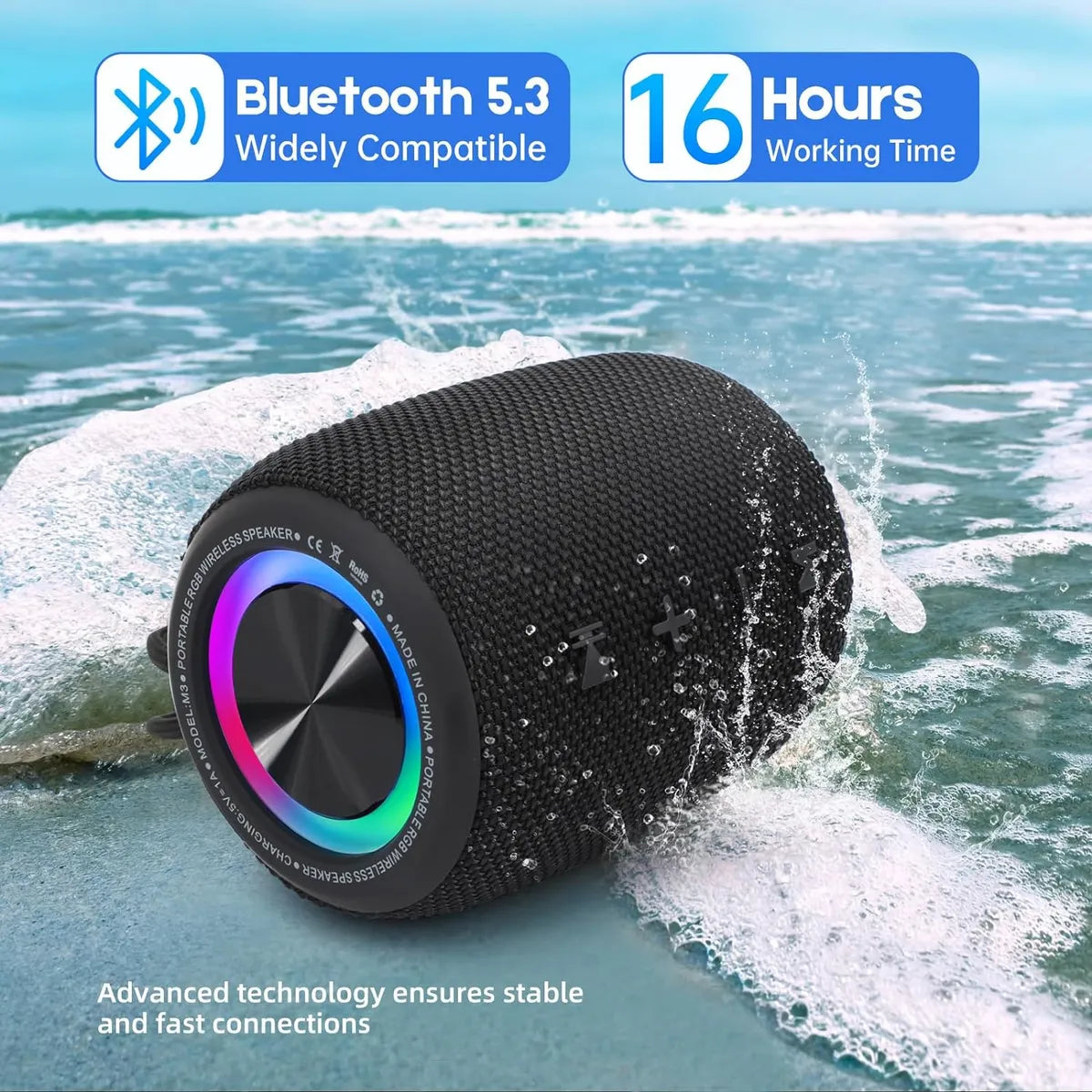 Altavoz Portátil Parlante Bluetooth Impermeable, 20w Negro