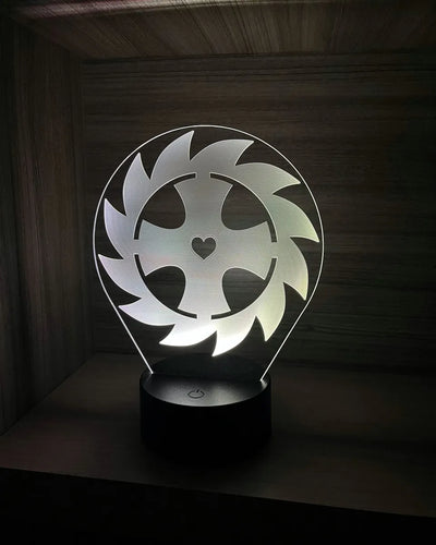 Lámpara De Noche Led Cruz Orlada Holograma Decoración Regalo Negra