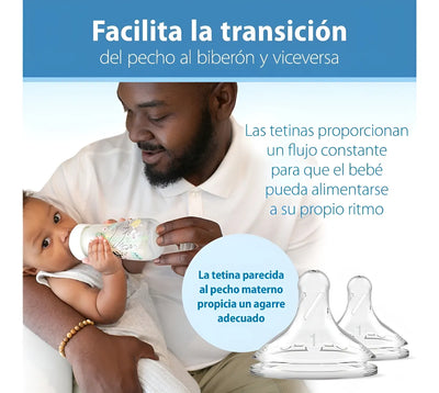 Set 2 Teteros Option+ Ba 9oz Decorado Oceano - Dr. Browns Color Rosado
