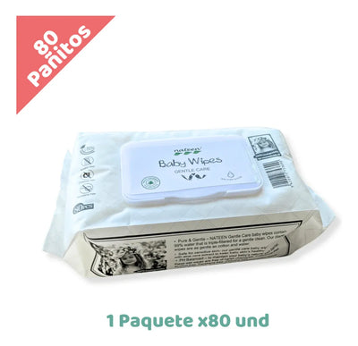 Paquete Toallitas Húmedas Nateen Baby Wipes X80und Para Bebé