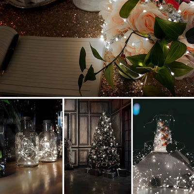 Luz Micro Led Con Pilas Alambre Hada Extensión Larga X1 Cálida