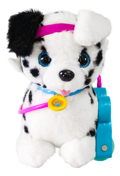 Peluche Dálmata Sprint Pull Along Con Sonido Color Blanco