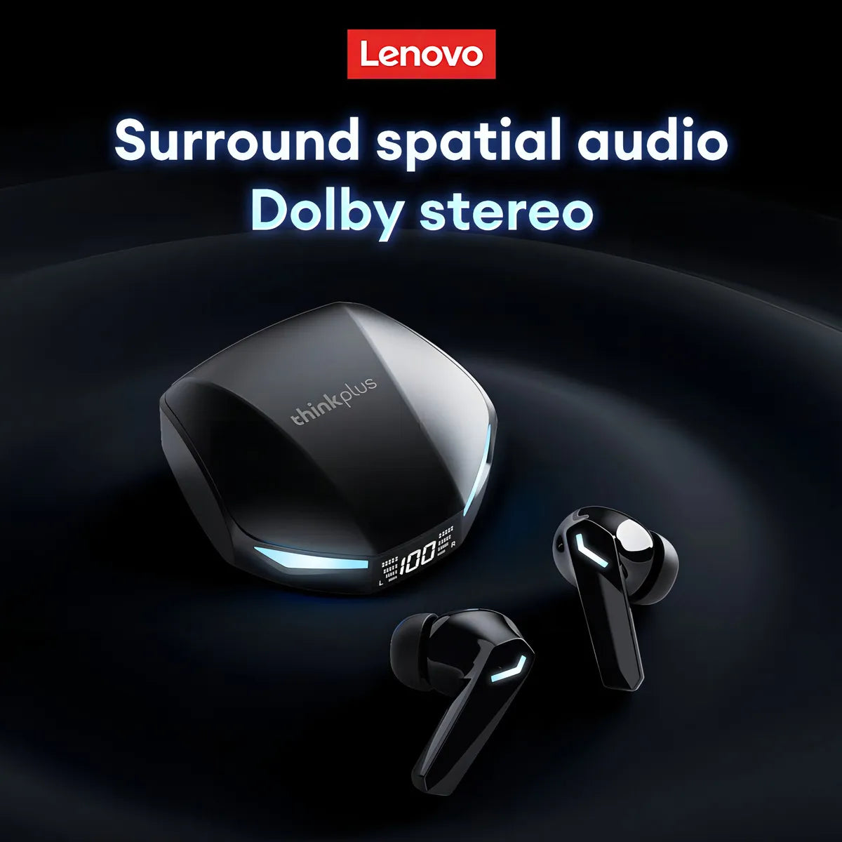 Auriculares inalámbricos Bluetooth Lenovo Thinkplus Xt53, color negro