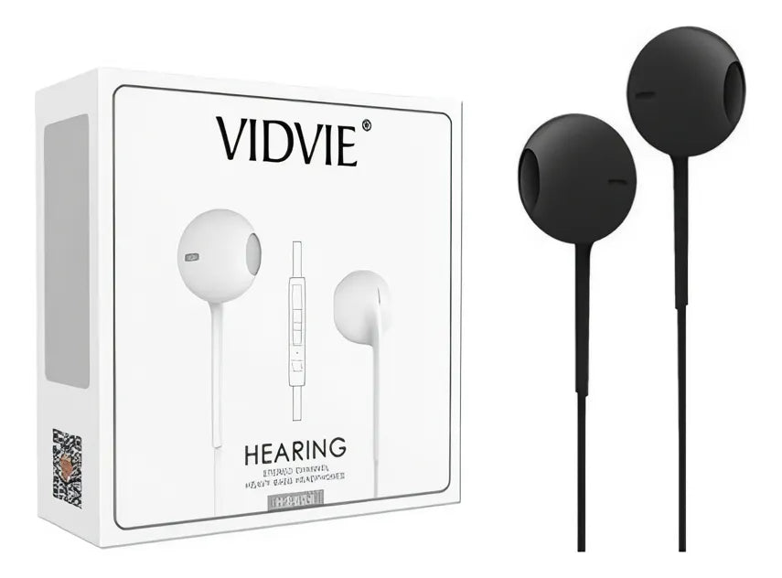 Audífonos Auriculares Manos Libres Vidvie604 Control Volumen Color Negro