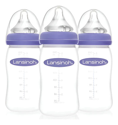 Set 3 Biberones Lansinoh Naturalwave 8 Onzas 3m Flujo Medio Violeta