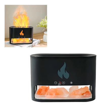 Humidificador De Aire Difusor De Aromas Con Piedra Himalaya Color Negro