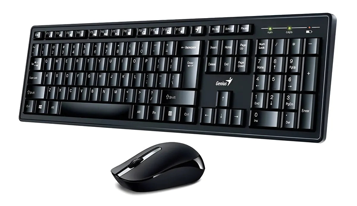 Combo Teclado Mouse Genius Km-8200 Inalambrico Español Pc Color Del Teclado Negro Color Del Mouse Negro