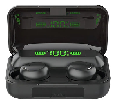 Audífonos Inalambricos Bluetooth F9-5 Tsw Powerbank Batería Color Negro