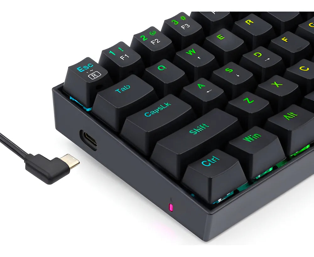 Teclado Dragonborn K630 Qwerty Red Negro Con Luz Rgb Españo Idioma Español Latinoamérica Color Del Teclado Negro