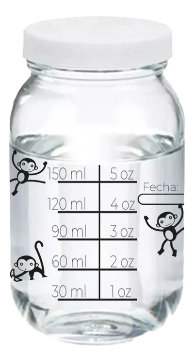 12 Frascos Envase Vidrio Medido Almacenar Leche Materna 8 Oz