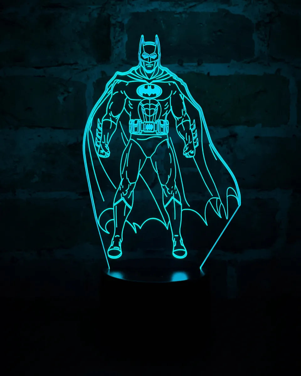 Lámpara De Noche Led Batman Holograma Decoración Regalo Negra