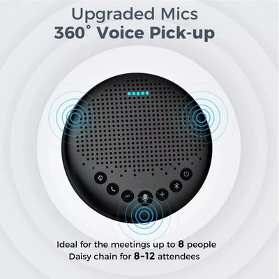 Micrófono De Conferencia Inalámbrico Bluetooth Altavoz Emeet Color Gris