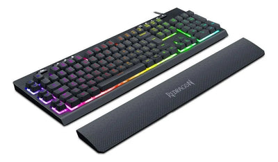 Teclado Gamer Redragon Shiva K512 RGB QWERTY Español Latinoamérica Color Negro con Luz RGB