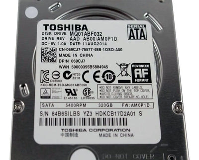 Disco Duro Toshiba Sata 320gb 2.5 Portatil Pull Usado Plateado