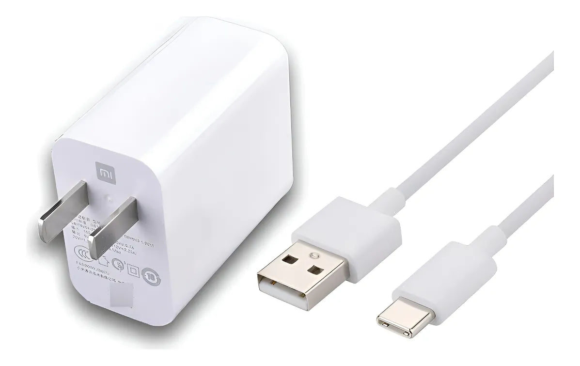 Cargador Completo Carga Rapida Compatible Con Xiaomi 33w Blanco