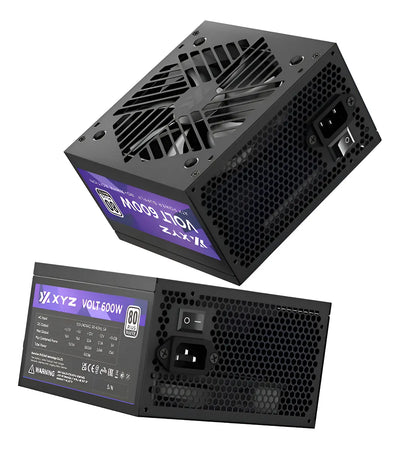 Fuente Poder Xyz Volt 600w Certificada 80+ White Color Negro