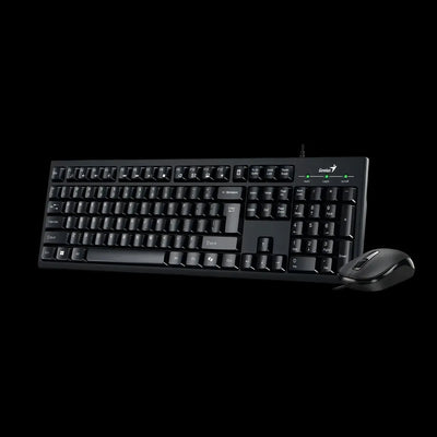 Kit Teclado Y Mouse Genius Usb Km-100se Español Mouse Negro Teclado Negro