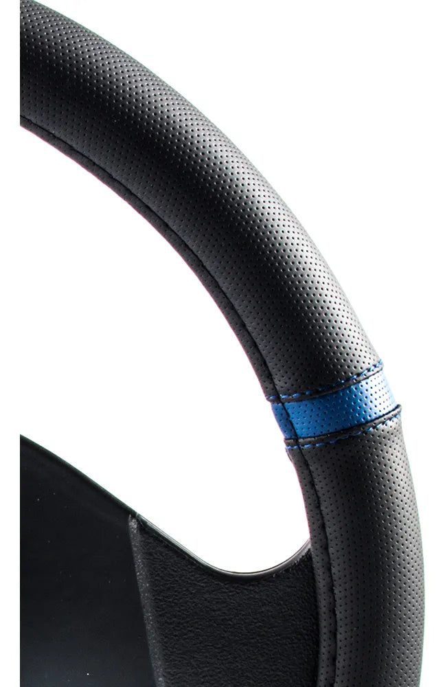 Forro Timón Microperforado Simoniz Full Equipo Negro Con Lín - Negro Lineas Azules