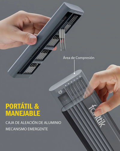 Fanttik E1 Pro Mini Destornillador Eléctrico 3.7 V 24 Puntas Color Gris