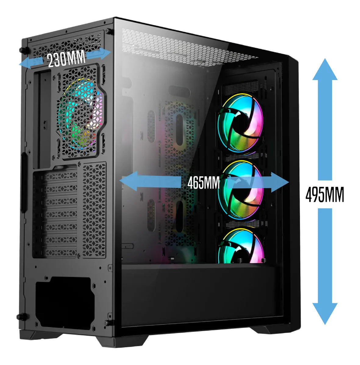 Gabinete Caja Atx Gamer Iceberg Titan M16 Blanca 4 Fans Argb