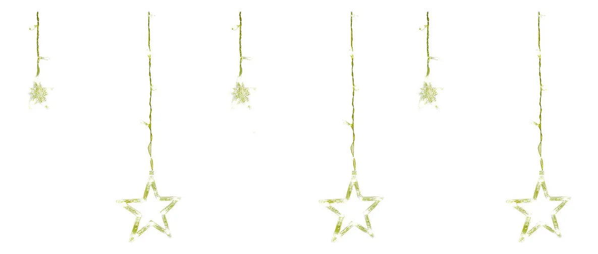 Luces Navideñas Cascada De Estrellas Blanco Calido 138led 3m