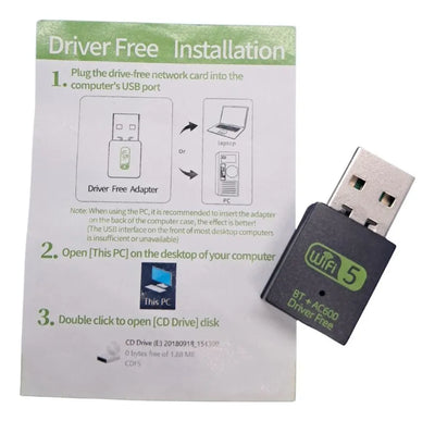 Adaptador Bluetooth Y Red Wi-fi Dual 2.4 Y 5g Bt 4.2 A 600