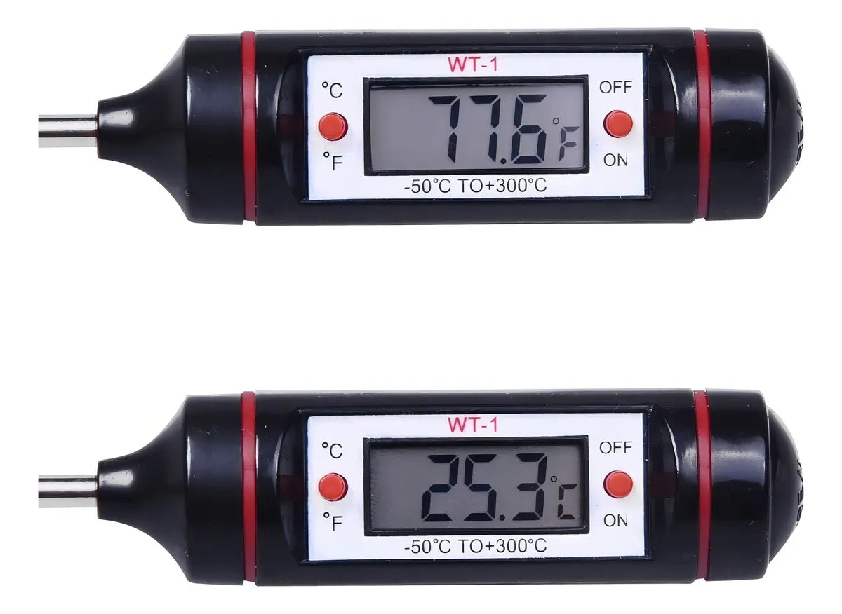 Termómetro Digital De Cocina Punzón Sonda Temperatura Carne Color Negro