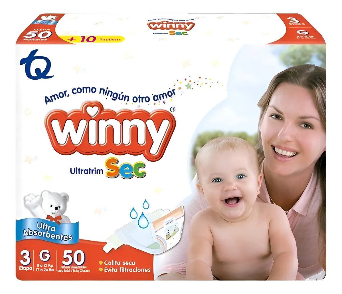 Pañal Winny Ultratrim Sec Etapa 3 50 Unidades Oferta Extra Grande (xg) Sin Género