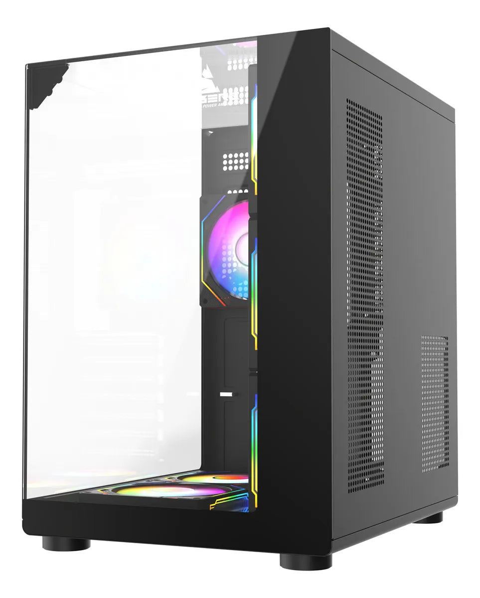 Chasis Gamer Iceberg Crystal Cube S Black 6 Fans Argb Negro