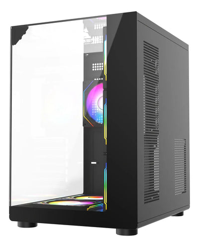Chasis Gamer Iceberg Crystal Cube S Black 6 Fans Argb Atx Negro