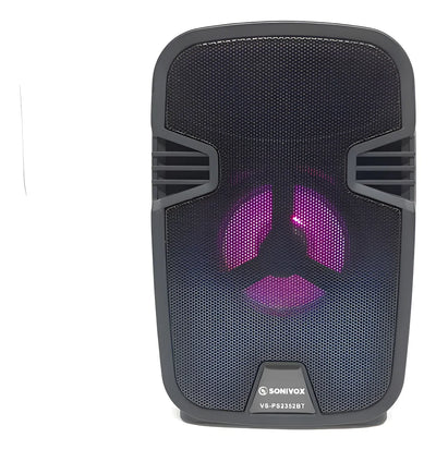 Parlante Portátil Mini Cabina Bluetooth Luz Led Radio Fm Negro