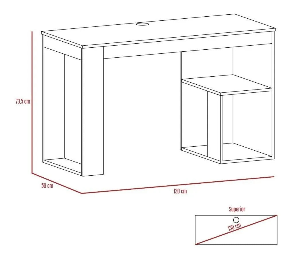 Escritorio RTA MueblesAstana madera aglomerada de 120cm x 73.5cm x 50cm blanco