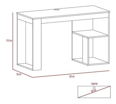 Escritorio RTA MueblesAstana madera aglomerada de 120cm x 73.5cm x 50cm blanco