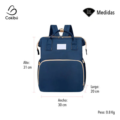 Pañalera Morral 3 En 1 Color Azul Cokibú Color Azul Oscuro Diseño De La Tela Oxford