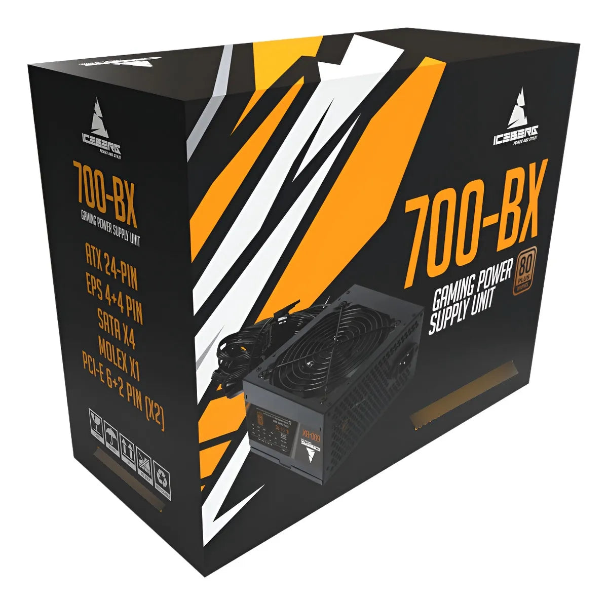 Fuente De Poder Iceberg Gaming 700-bx 700w 80 Plus Bronce Color Negro
