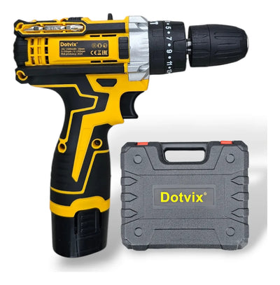 Taladro Inalámbrico 18v Percutor 10mm Amarillo 2 Velocidades 50 Hz/60 Hz