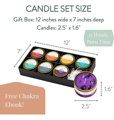 Set Estuche 7 Velas Aromaticas Chakras Con Cristales Curativ 7 Colores 7 Colores 7 Fragancias