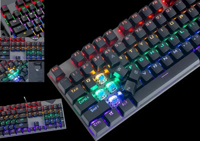 Teclado Mecánico Gamer Rgb Switch Azul K-79 Negro Inglés Internacional