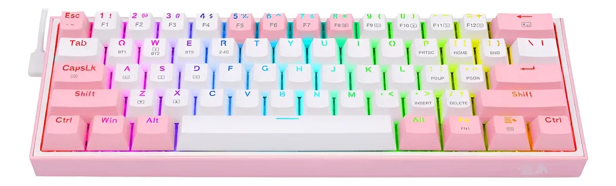 Teclado Redragon Fizz Pro Wireless K616-rgb White/pink Teclado Blanco-rosa Idioma Español