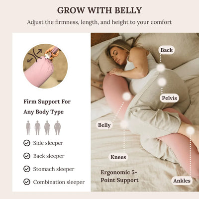 Cuddobaby Almohada De Embarazo 5 En 1 Funda Refrescante, Fir