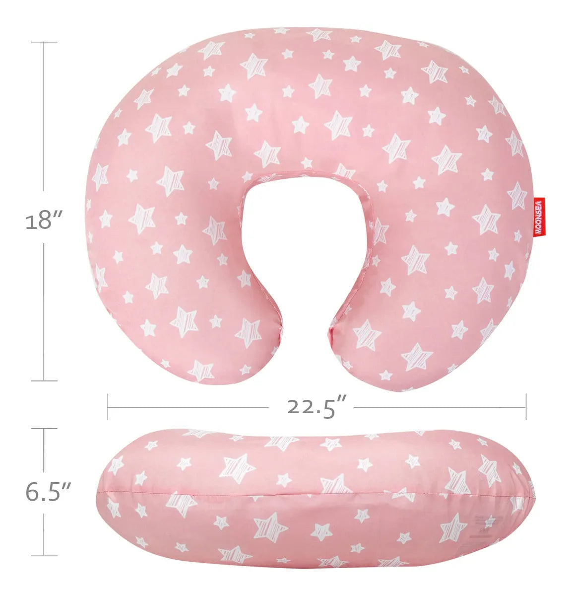 Funda De Almohada De Lactancia Rosa Con Estampado De Estrell